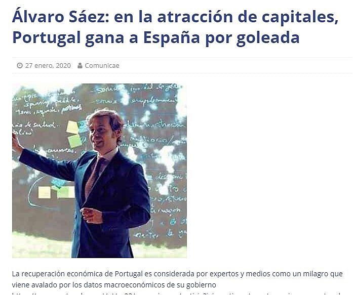 lvaro Sez: en la atraccin de capitales, Portugal gana a Espaa por goleada